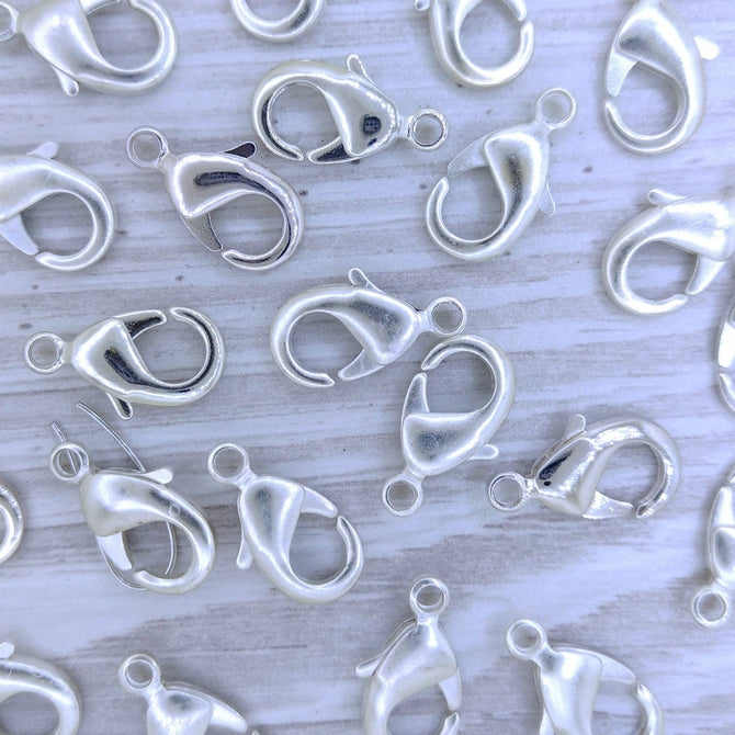 5 x 15mm Lobster Clasps in Silver (UK Production)