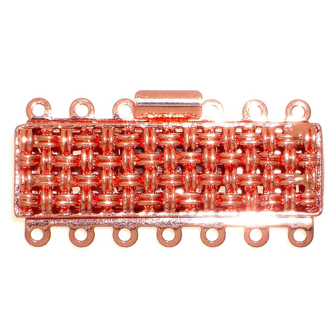 Claspgarten Copper textured clasp with 7 rows 13517 - 37x11mm