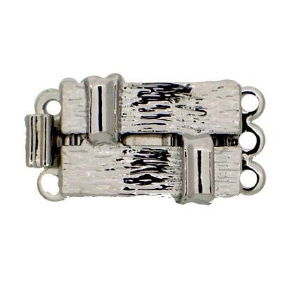 Claspgarten Silver clasp with 3 rows 13721n - 14.5x10mm