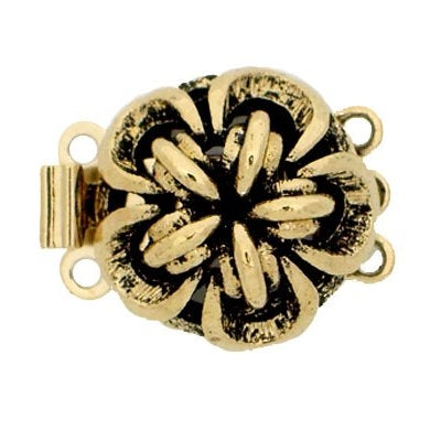 Claspgarten Old Gold clasp with 3 rows 13474 - 12mm