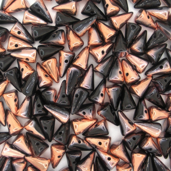 10 x small spikes in Black/Capri Gold (5x8mm)