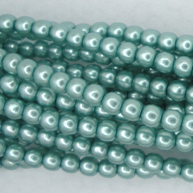 50 x 2mm round pearls in Celeste
