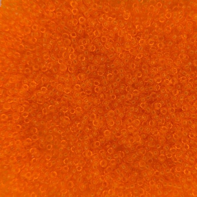0138 - 5g Size 15/0 Miyuki seed beads in Transparent Orange