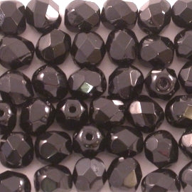 50 x 7mm faceted beads in Black