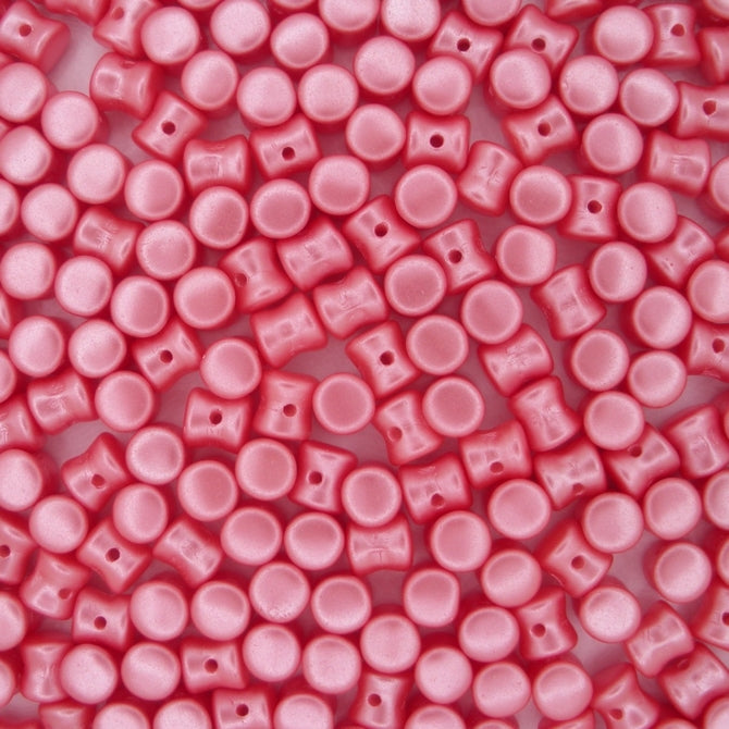 50 x diabolo beads in Pastel Light Coral