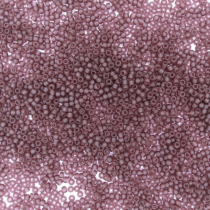 0153F - 10g Size 11/0 Miyuki seed beads in Matt Dark Smoky Amethyst