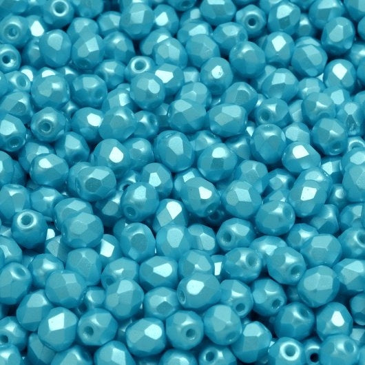 50 x 4mm faceted beads in Pastel Aqua