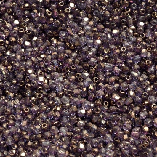 50 x True 2mm faceted beads in Crystal Bronze