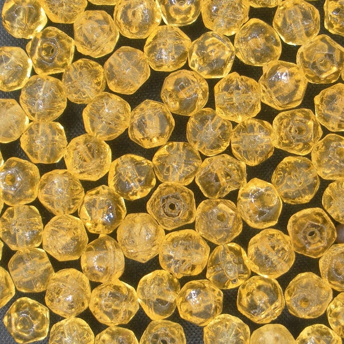 20 x 5mm faceted beads in Yellow (1920s)