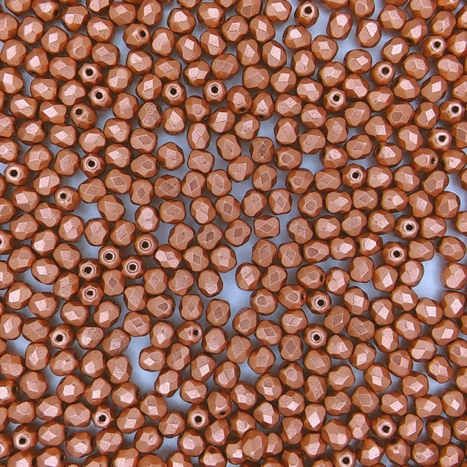 50 x 4mm faceted beads in Vintage Copper