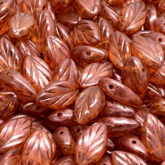 15 x Beech leaves in Crystal Ginger (11x7mm)
