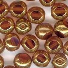 10 x 6mm beads in Topaz/Bronze with three cuts
