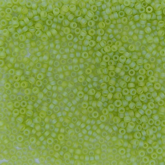 0143FR - 10g Size 11/0 Miyuki seed beads in Matt Chartreuse AB