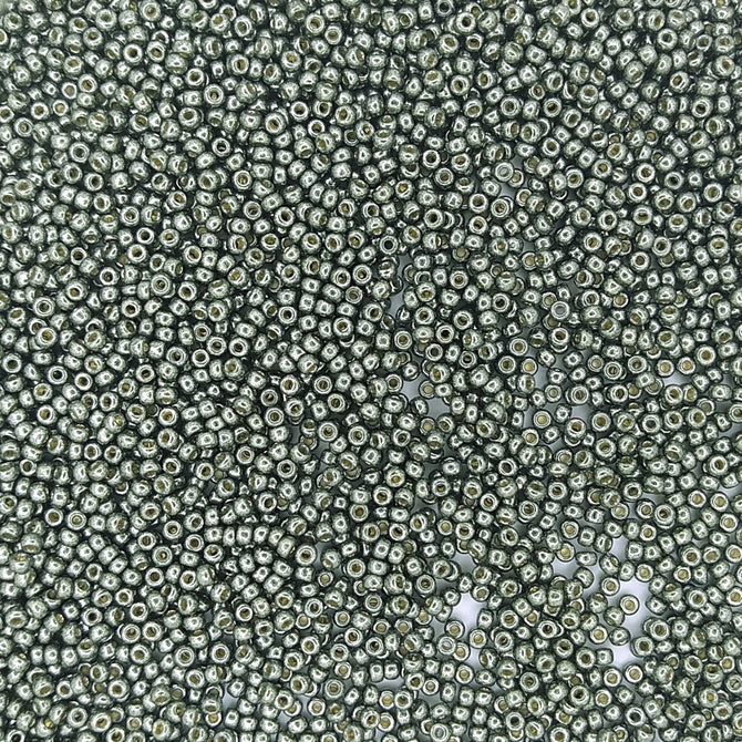 5112 - 10g Size 11/0 Miyuki seed beads in Duracoat Galvanised Dark Steel Green