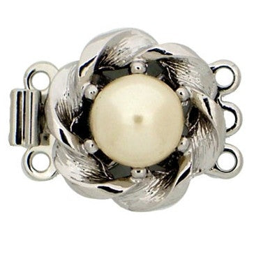 Claspgarten Silver clasp with 3 rows 13452 - 14mm