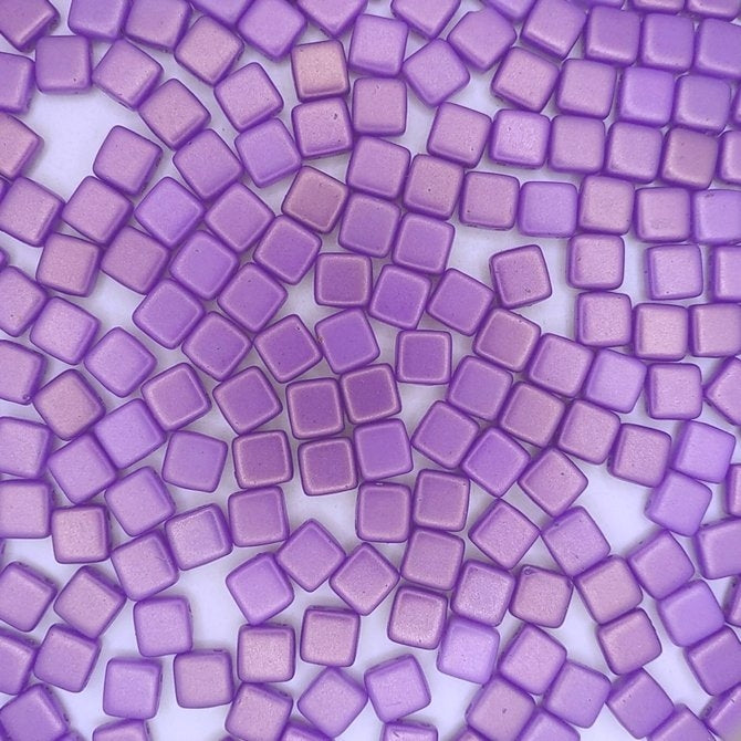 25 x 6mm Czech tiles in Gold Shine Purple
