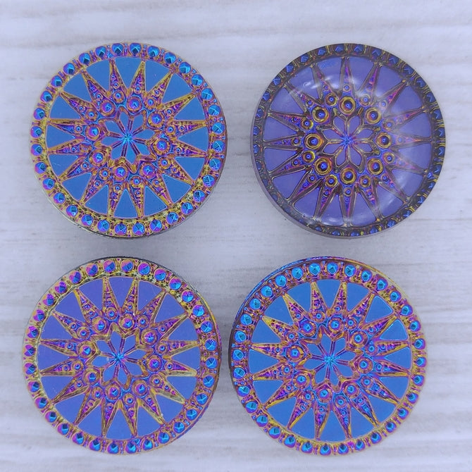 2850 - 18mm Compass Stone in Rosaline/Matt Heliotrope