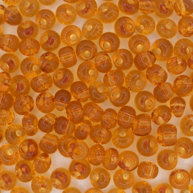 10g Size 5/0 Czech Magatama beads in Topaz