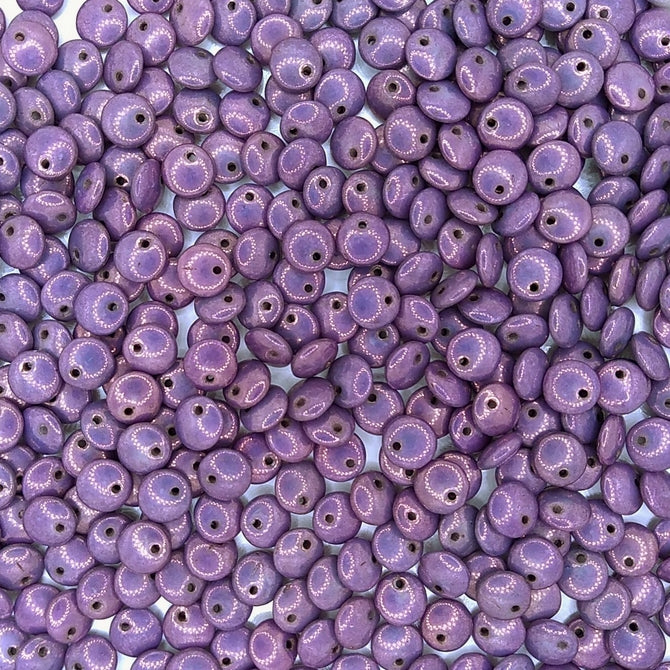 25 x 6mm lentils in Lila Vega Lustre