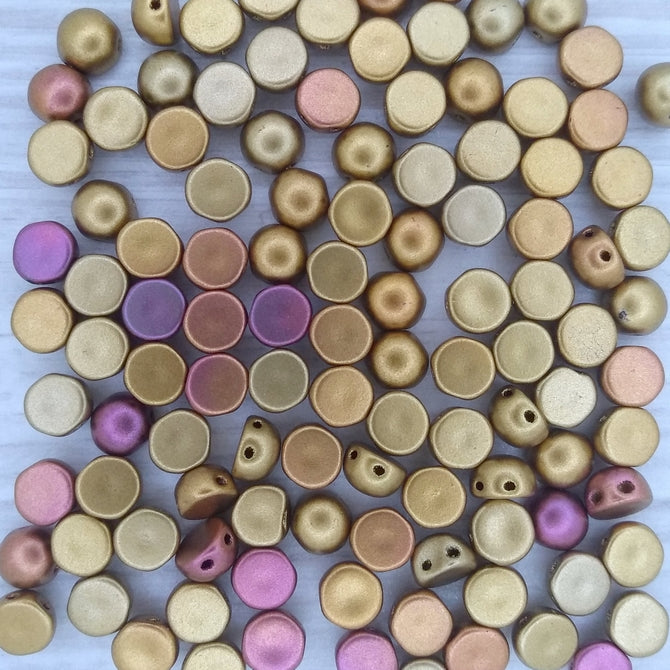 10 x 2 hole cabochon in Ancient Gold (6mm)