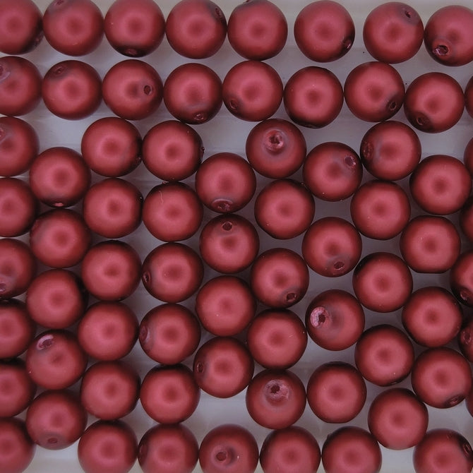 25 x 6mm pearls in Lava Red Pearl