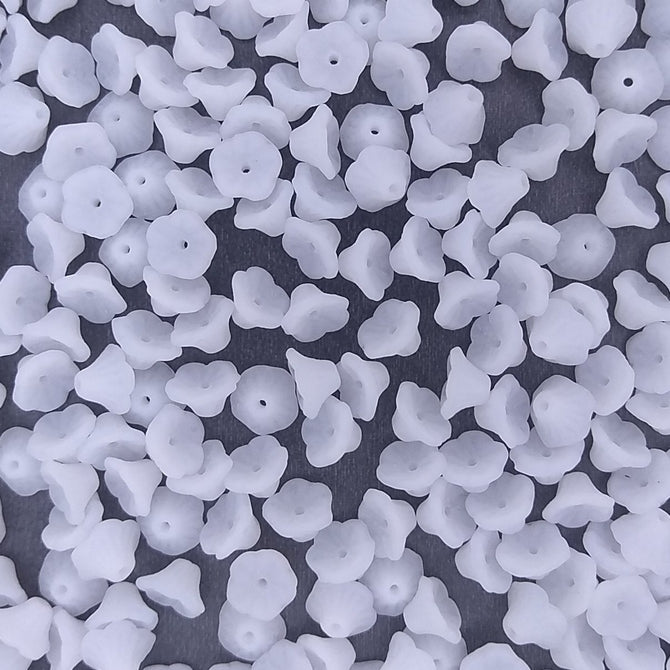 25 x flower cups in Matt Chalk White (7x5mm)