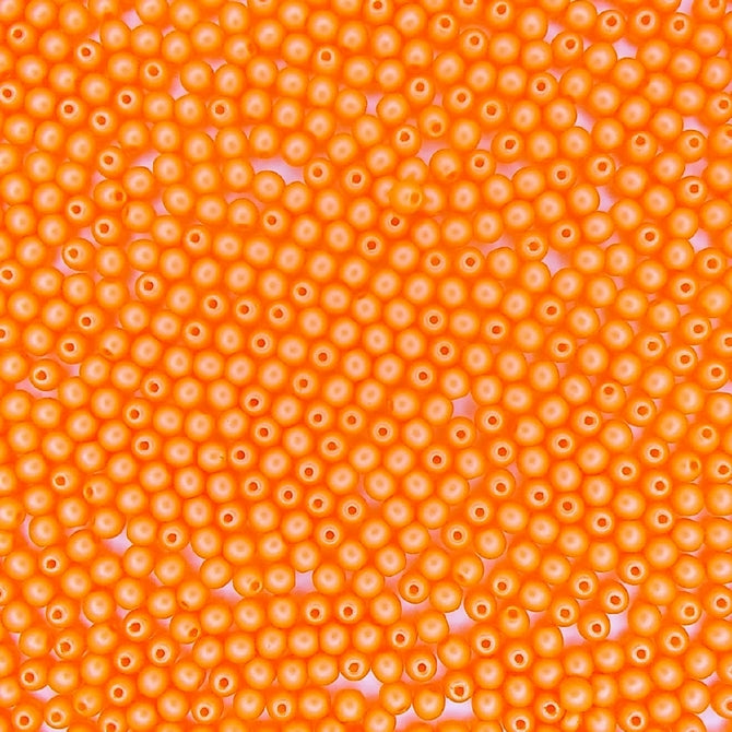 50 x 3mm round beads in Powder Orange