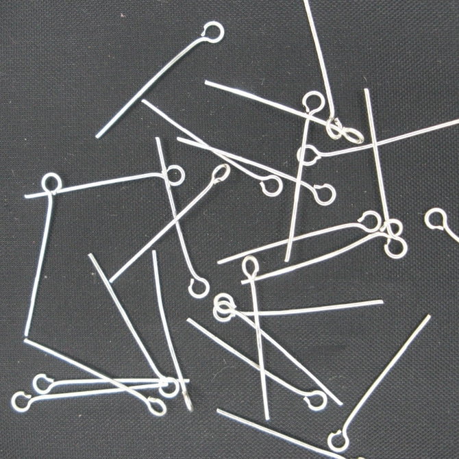 50 x 1.9cm eye pins in Silver