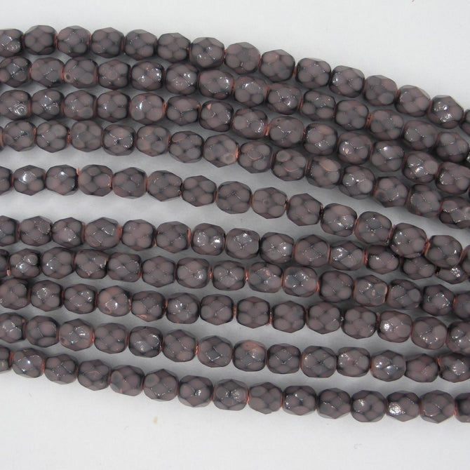 38 x 4mm snake skin beads in Salmon