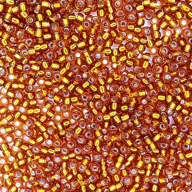 2422 - 10g Size 8/0 Miyuki seed beads in Silver lined Topaz