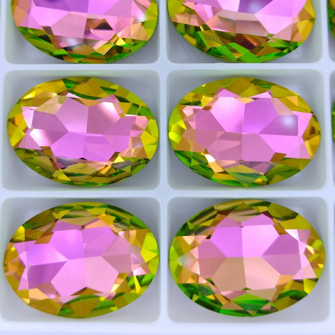 30x20mm Oval in Crystal Vitrail Rose (Aurora)