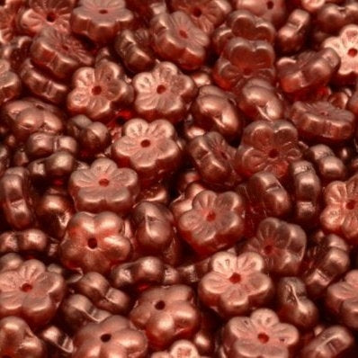 25 x 8mm Cherry flowers in Crystal Sangria Lustre