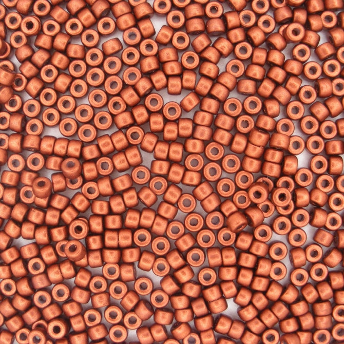 5g Size 8/0 Matubo seed beads in Matt Metallic Dark Copper