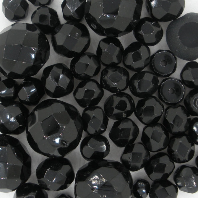 25g of faceted beads in Black from Preciosa