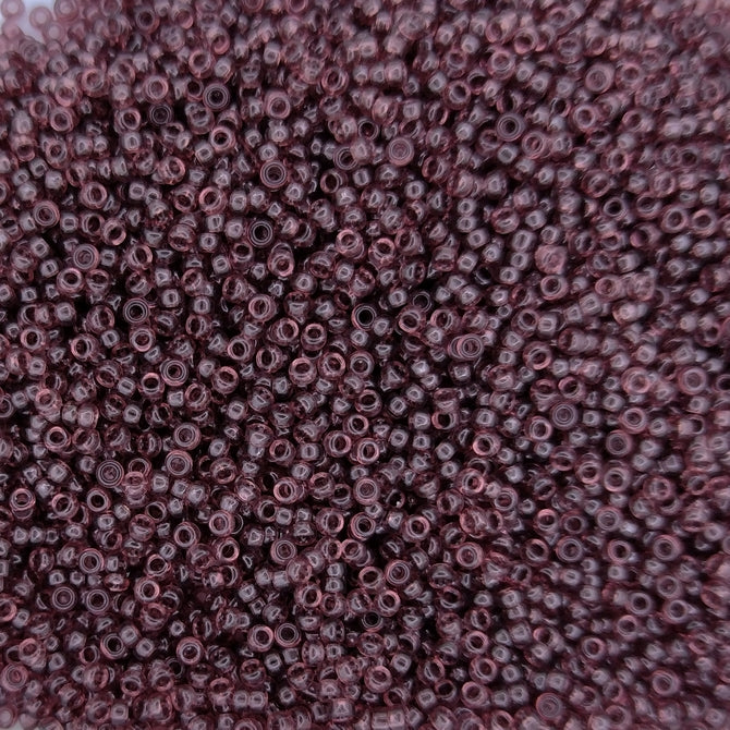 0153 - 25g Size 15/0 Miyuki seed beads in Dark Smoky Amethyst