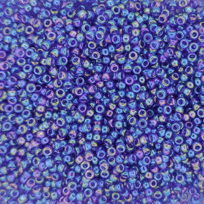 0177 - 10g Size 11/0 Miyuki seed beads in Transparent Cobalt AB