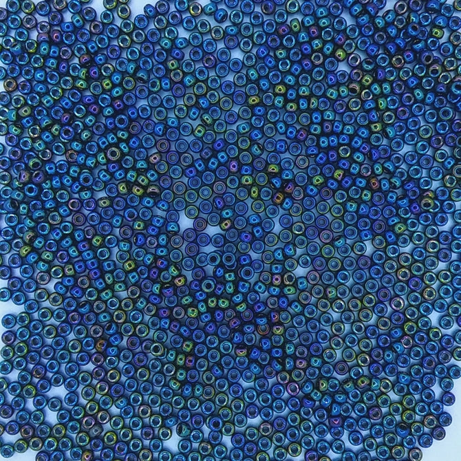 0455 - 10g Size 11/0 Miyuki seed beads in Metallic Variegated Blue Iris