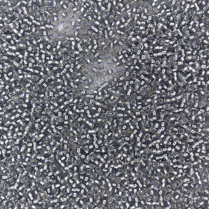 0021L - 10g Size 11/0 Miyuki seed beads in Silver lined Light Grey