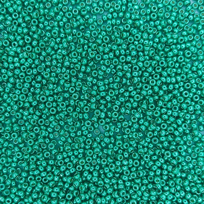 5105 - 10g Size 11/0 Miyuki seed beads in Duracoat Galvanised Dark Mint Green