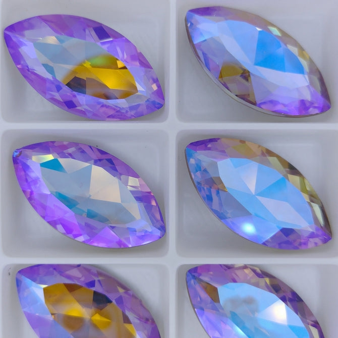 32x17mm Classical Navette in Violet Shimmer (Aurora)