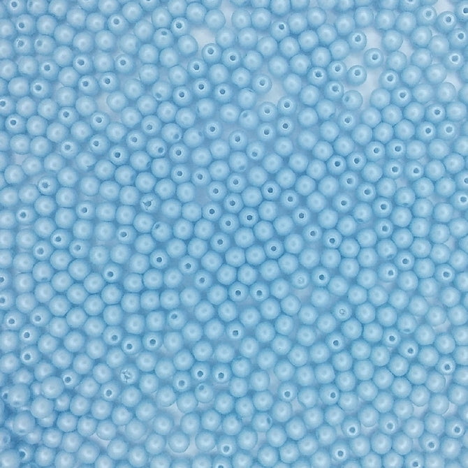50 x 3mm round beads in Powder Light Blue