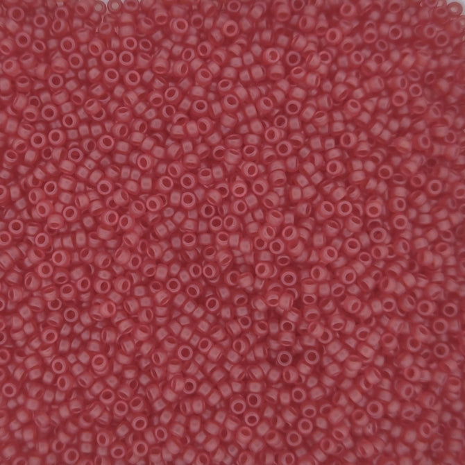 0141F - 25g Size 15/0 Miyuki seed beads in Matt Transparent Ruby