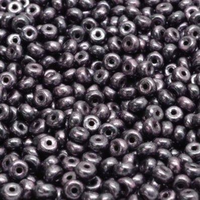 5g of glass spacers in Black / Violet Lustre (2.5x4mm)