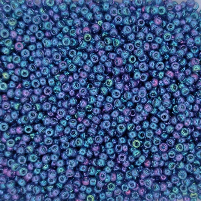 0314 - 10g Size 11/0 Miyuki seed beads in Capri Blue Gold Lustre
