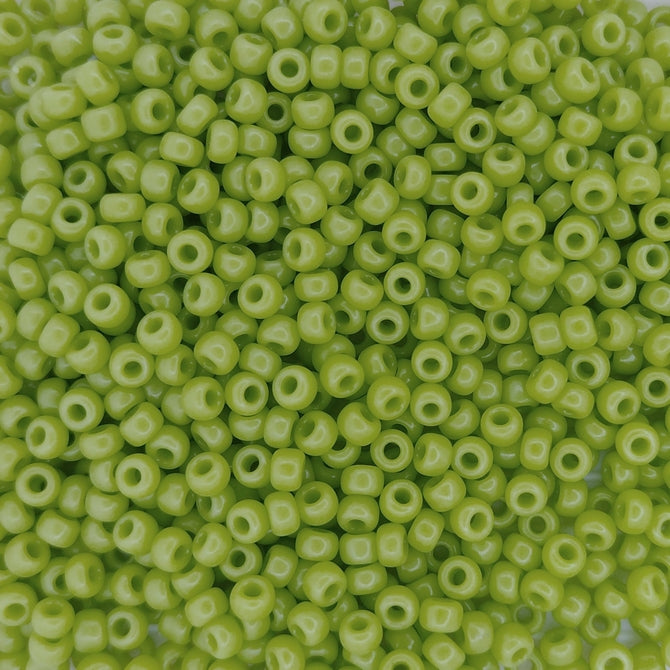 0416 - 10g Size 8/0 Miyuki seed beads in Opaque Chartreuse Green