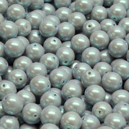25 x 6mm pearls in Pearlescent Grey