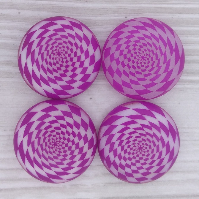 24mm Cabochon in Neon Dark Purple with Stepped Spiral