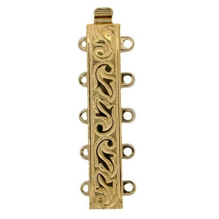 Neumann Gold clasp with 5 rows 12597 - 31x5.5mm