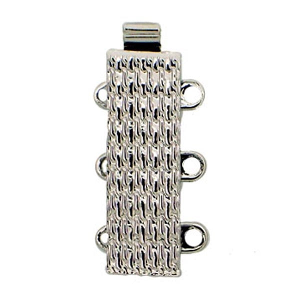 Claspgarten Rhodium clasp with 3 rows 13613 - 19x6mm