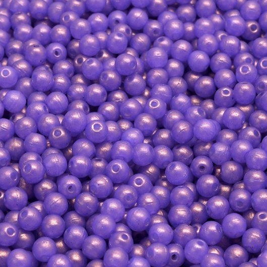 50 x 3mm round beads in Gold Shine Purple